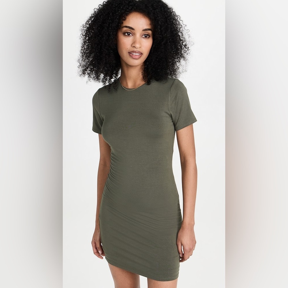 Good American-GOOD TOUCH SUPER STRETCH T-SHIRT MINIDRESS IN FATIGUE 3X